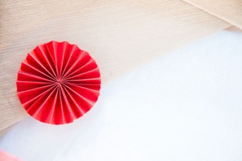 red paper fan