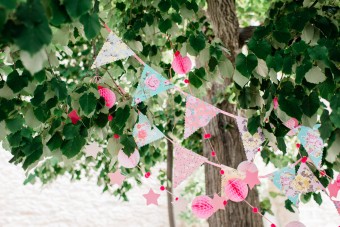 Colorful paper garlands